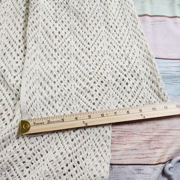 Sincerely Jules Size M 2 Pc Open Knit Crochet Set Beach Cover Flare Pant New - Picture 9 of 9